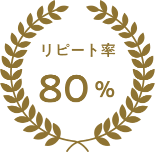 リピート率 80%