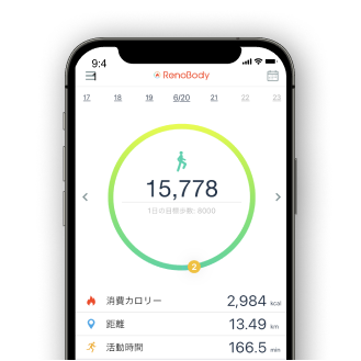 アプリが歩数を集計
