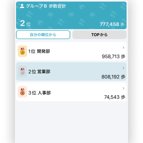 チーム対抗順位