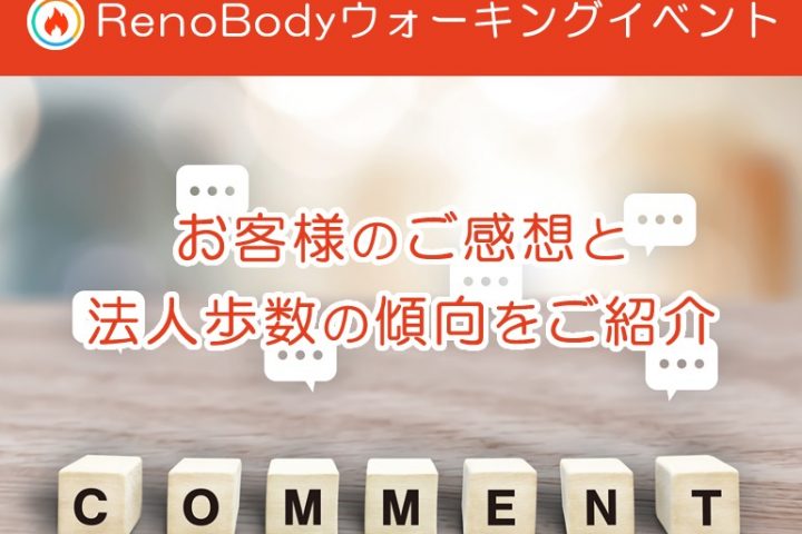 「普段歩かない人も積極的に参加」RenoBodyウォーキングイベントサービスのユーザーレビューと参加者平均歩数の推移【2021年5月】